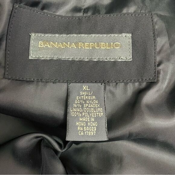 Banana Republic Y2K Trench Coat Black Raincoat Men’s Size XL Vintage Spring 2001 - Picture 8 of 11